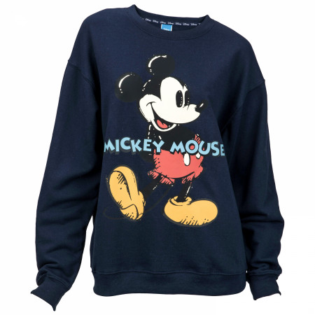 Mickey Mouse Colored Pencil Sketch navy Colorway Fleece Sweater